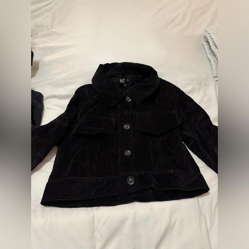ZARA BLACK JACKET CORDUROY OVERSIZED
